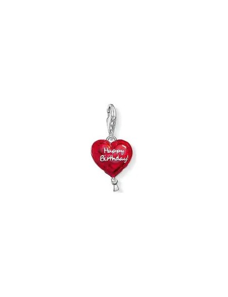 Colgante-Charm-plata-de-Thomas-Globo-esmalte-rojo-Happy-Birthday