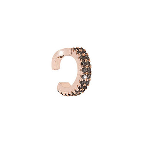 REBECCA Pendiente plata bañado en oro rosa Eart circonitas negras SGEORN01