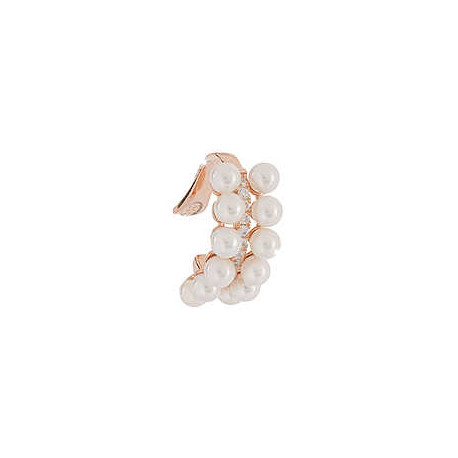 REBECCA Pendiente plata bañado en oro rosa Ear Cuff perlas y circonitas SGEORB12