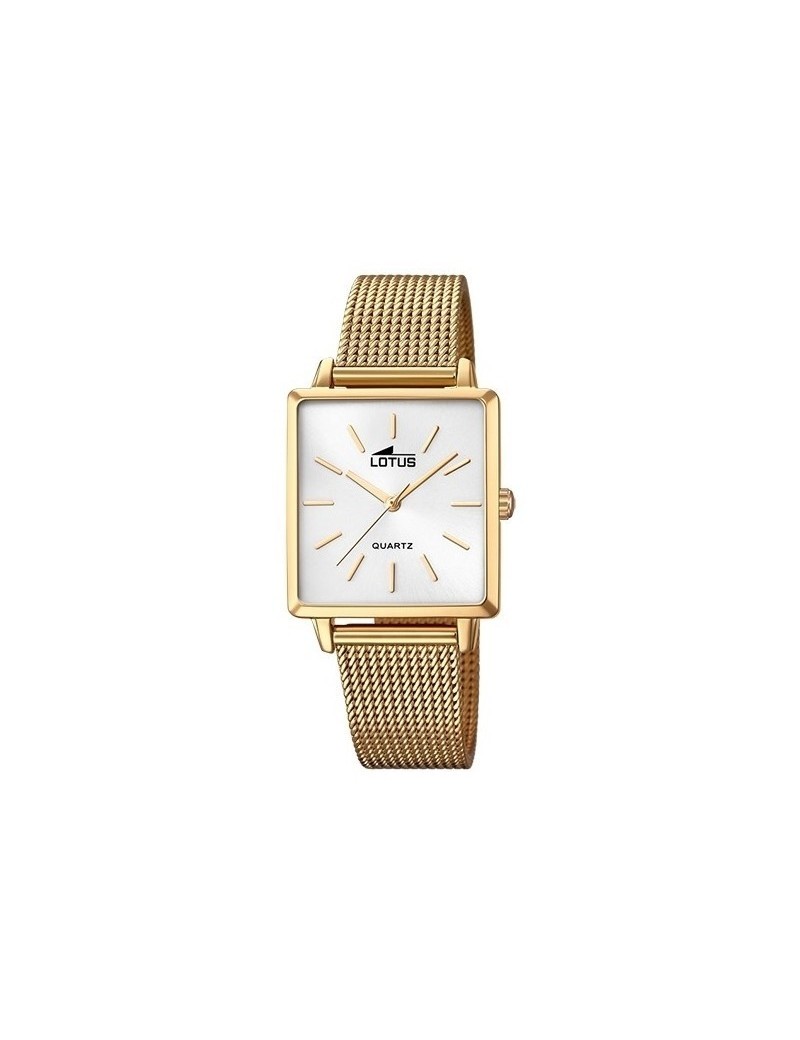 Reloj Lotus Trendy Mujer Rectangular Color Dorado