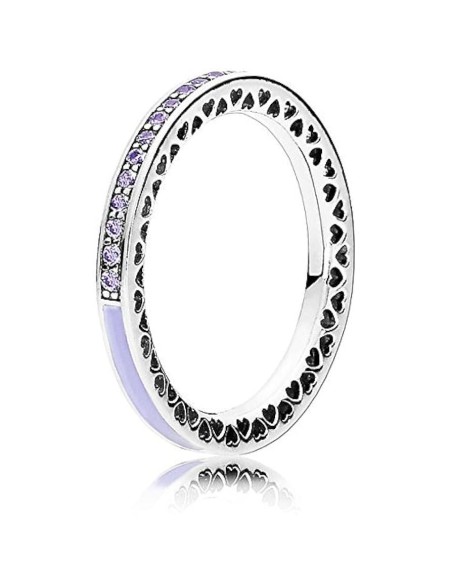 anillo-pandora-plata-radiante-corazones-esmalte-morado-